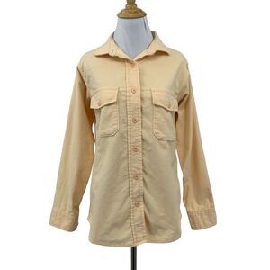 Vintage Melton Deerskin Shirt Womens M Medium Orange Flannel Button Up Hunting